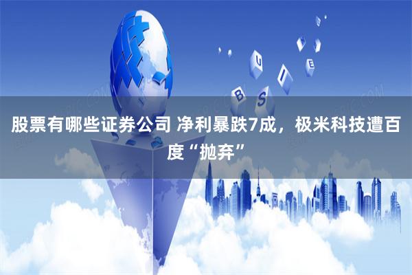 股票有哪些证券公司 净利暴跌7成，极米科技遭百度“抛弃”